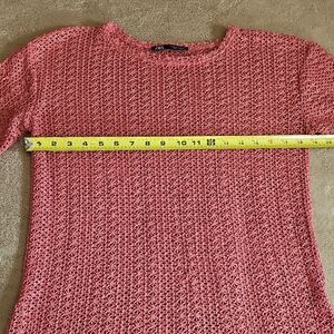 Zara Pink Lace Knit Blouse
